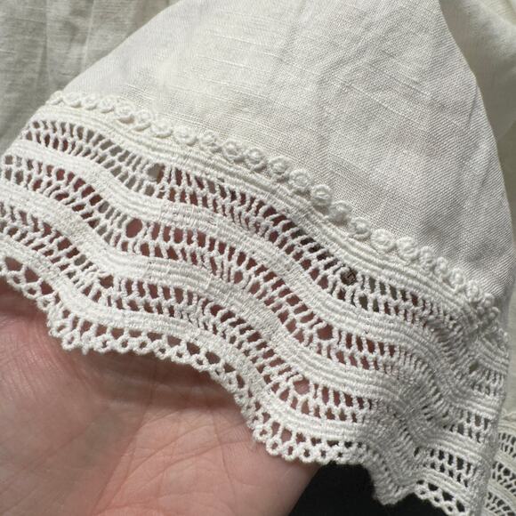 Sezane Honorina Dress Coastal Linen Cotton Button Up Mini Ecru Boho Womens 8 NEW - Picture 15 of 16